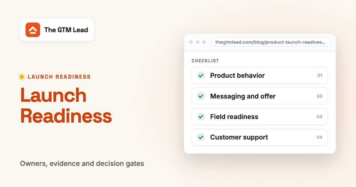 Product Launch Readiness Checklist: Template and Go or No-Go Gates